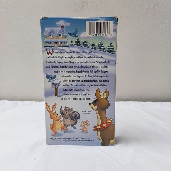 Snowden Raggedy Ann & Andy's Adventure VHS Snowman and Friends Animated Movie - Picture 3 of 6